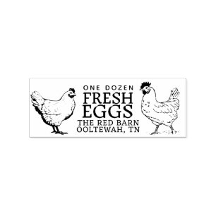 Sello de cartón de Huevos Hen y Rooster