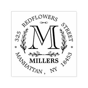 Sello de casamiento de dirección de monograma