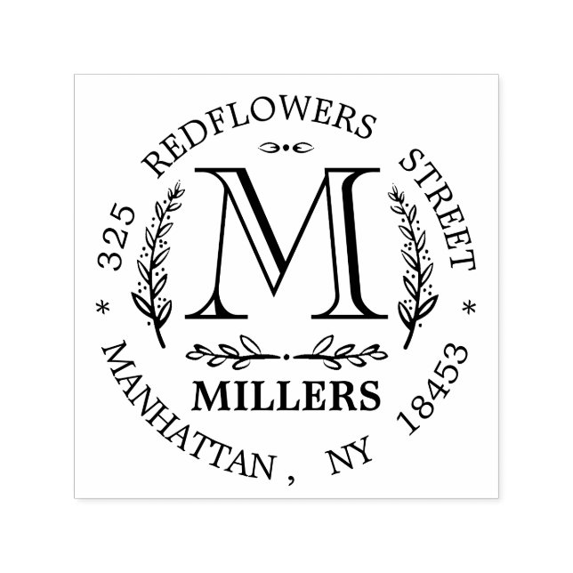 Sello de casamiento de dirección de monograma (Diseño)