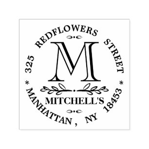 Sello de casamiento de dirección de monograma