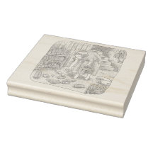 さなささじ 部屋の階段わきで屈んでたくさん落ちているゴミを拾う女性のイラスト