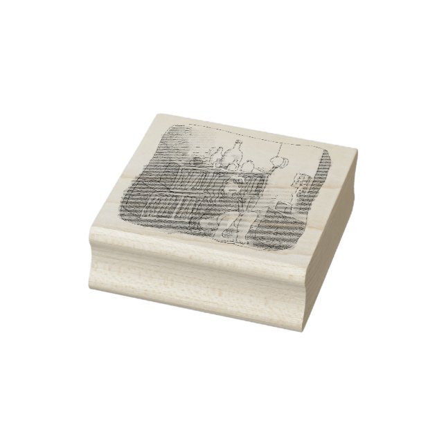 SELLO DE CAUCHO さなやにじ  薄明るい水色のお部屋の本棚のそばで座る素足の女性のイラスト (Sello)