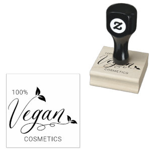 Sello De Caucho 100% de cosméticos veganos Logo de Creative Vegan