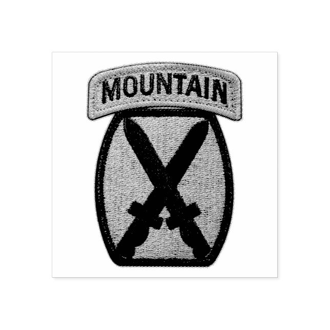 Sello De Caucho 10.ª División MTN Div MD Mountain (Impresión)