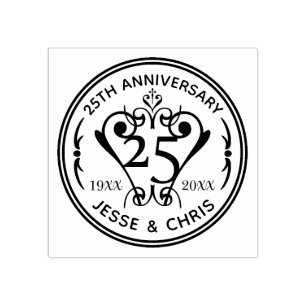 Sello De Caucho 25.º Aniversario Boda