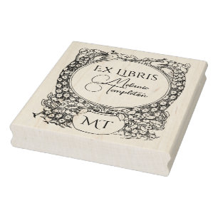 Sello De Caucho 2 Peacocks Alrededor De La Planta Potable Ex Libri