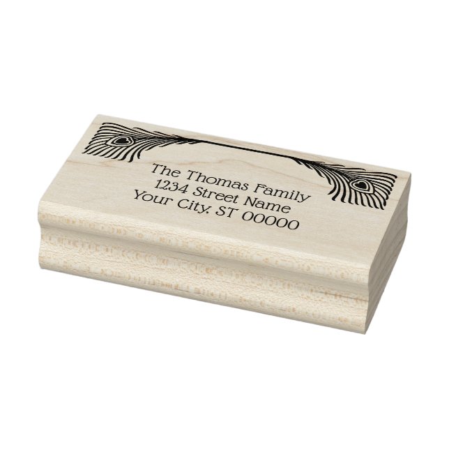 Sello De Caucho 2 Plumas de pavo real Art Nouveau (Sello)