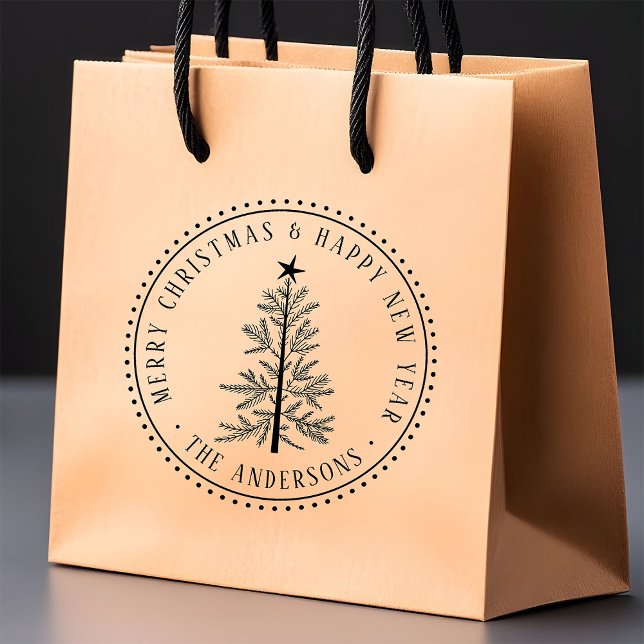 Sello De Caucho 4X5 Merry Christmas & Happy New Year Elegant (Subido por el creador)