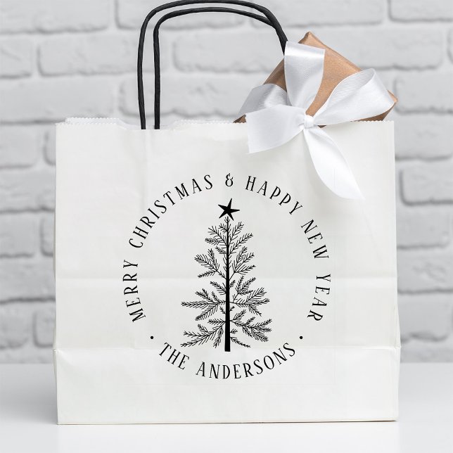 Sello De Caucho 4X5 Merry Christmas & Happy New Year Simple (Subido por el creador)