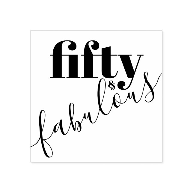 Sello De Caucho 50 y fabuloso 50 cumpleaños Textos (Impresión)
