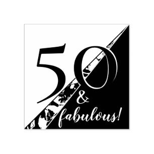 Sello De Caucho "¡50 y fabuloso!" pop de cumpleaños