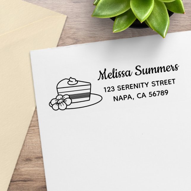 Sello De Caucho A Slice of Cake on a Plate Address (Subido por el creador)