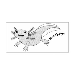 Sello De Caucho Aaxolotl lindo rosa feliz