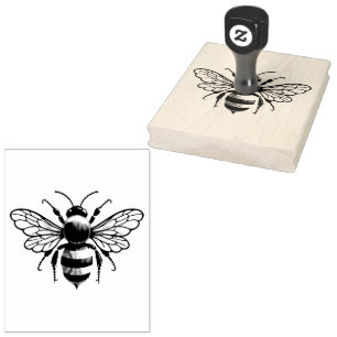 Sello De Caucho Abeja Abejorro Vintage