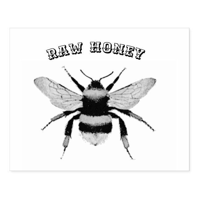 Sello De Caucho Abeja cruda veneciana Miel pequeña empresa de piel (Impresión)