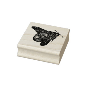 Sello De Caucho Abeja floral