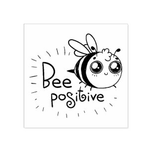 Sello De Caucho Abeja Positiva Estampilla de Arte de Madera de Abe