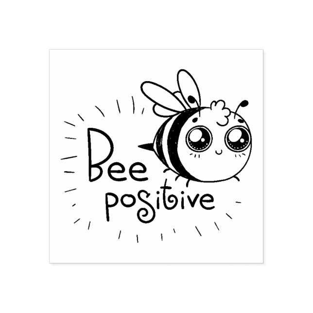 Sello De Caucho Abeja Positiva Estampilla de Arte de Madera de Abe (Impresión)