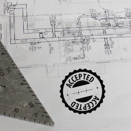 Sello De Caucho Aceptada, Contadora, Pequeña Empresa