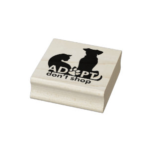 Sello De Caucho Adoptar No Comprar Gato De Perro