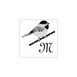 Sello De Caucho Adorable Carolina Chickadee Personalizado