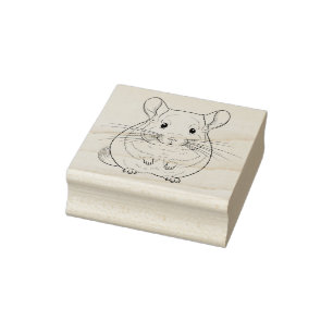 Sello De Caucho Adorable Chinchilla Front View