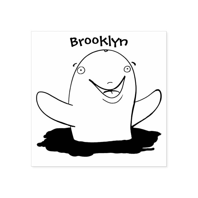 Sello De Caucho Adorable feliz ilustracion personalizado de marsop (Impresión)