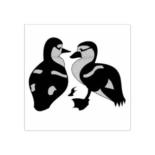 Sello De Caucho Adorable Twin Baby Duckling Huddling Personalizado