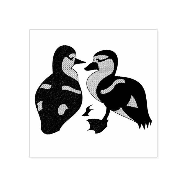 Sello De Caucho Adorable Twin Baby Duckling Huddling Personalizado (Impresión)