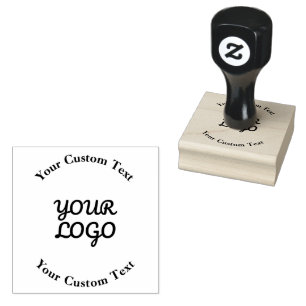 Sello De Caucho Agregar diseño simple editable de logotipo