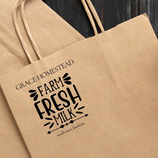 Sello De Caucho Agrícola Fresco Lechero Mercado Añadir Nombre (Subido por el creador)