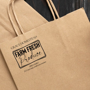 Sello De Caucho Agrícola Producción Fresca Mercado Agrícola Añadir