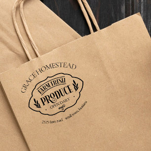 Sello De Caucho Agrícola Producción Fresca Mercado Agrícola Añadir