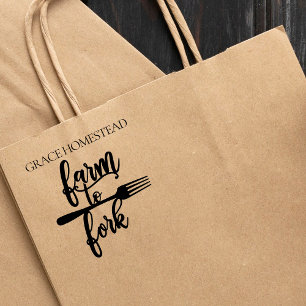 Sello De Caucho Agro a los agricultores de horquilla añada nombre