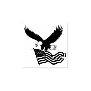 Sello De Caucho Águila calva norteamericana patriótica sostiene ba