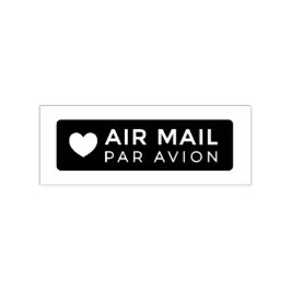 Sello De Caucho AIR MAIL PAR AVION ハート エアメールスタンプ heart cute love ラ