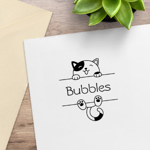 Sello De Caucho Alegre nombre personalizado de búsqueda de gato Ca