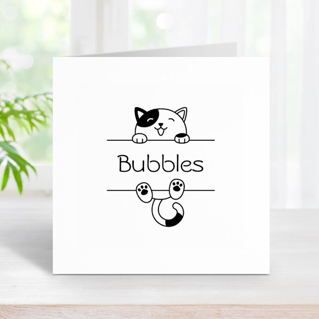 Sello De Caucho Alegre nombre personalizado de búsqueda de gato Ca (Subido por el creador)