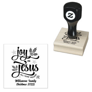 Sello De Caucho ALEGRÍA EN JESÚS Navidad cristiana personalizada
