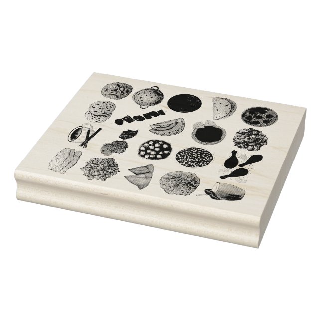 Sello De Caucho Alimentos indios degustan comida del Ilustracion i (Sello)