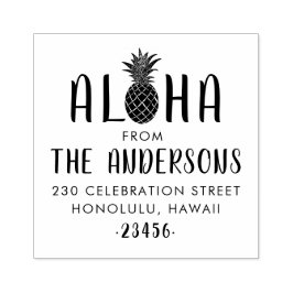 Sello De Caucho Aloha Pineapple Personalizado Nombre de familia Di