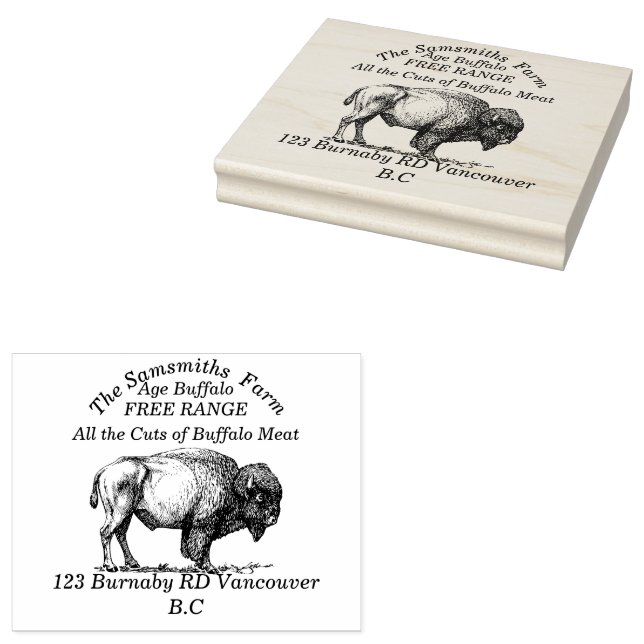 Sello De Caucho American Buffalo Bison Family Farm (Sellado)