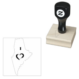 Sello De Caucho Amo a Maine |