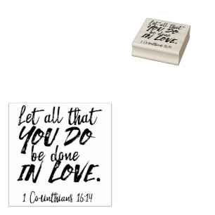 Sello De Caucho Amor en acción - 1 corintios 16:14 Inspirador