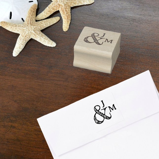 Sello De Caucho Ampersand Casual Playful Fun con Iniciales Parejas (Subido por el creador)