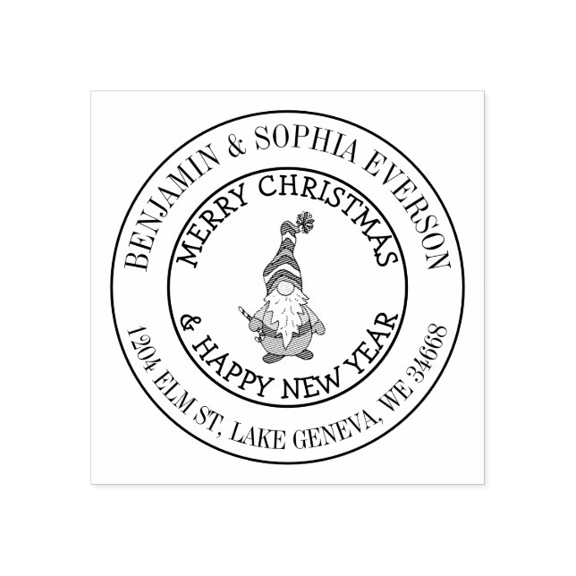 Sello De Caucho Añadir el nombre y la dirección de los Navidades G (Impresión)