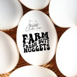Sello De Caucho Añadir su logotipo Butt nugget egg stamp