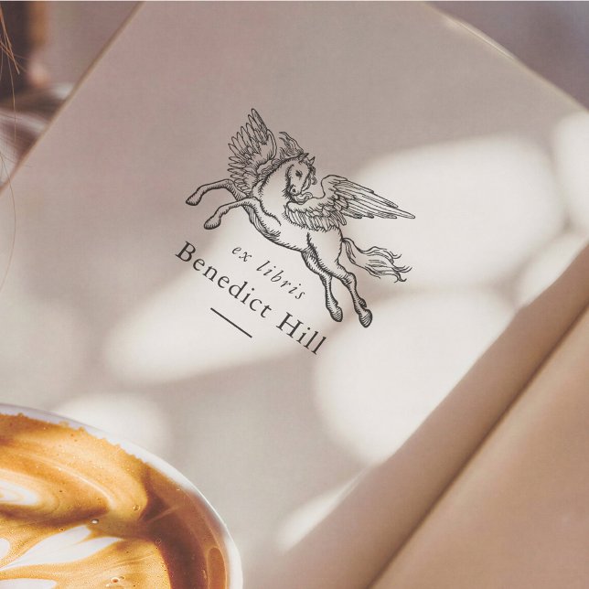 Sello De Caucho Ancient Mythical Pegasus Ex Libris Book (Subido por el creador)