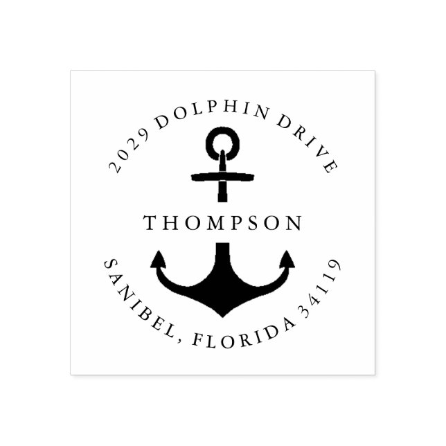 Sello De Caucho Ancla náutica (Impresión)