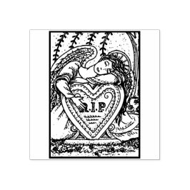 SELLO DE CAUCHO ANGEL GUARDIANO AMABLE, CEMETERY QEPD GOMA DE GOMA